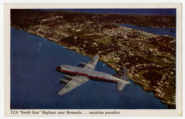 Postcard: Trans-Canada Air Lines, Canadair CL-2 North Star, Bermuda