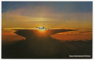 Image: postcard: Trans International Airlines, Boeing 747