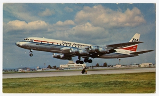 Image: postcard: Trans International Airlines, Douglas DC-8F