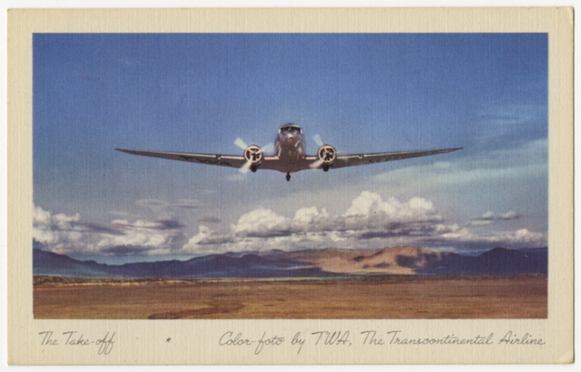 Postcard: TWA (Trans World Airlines), Douglas DC-3