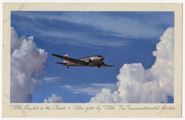 Postcard: TWA (Trans World Airlines), Douglas DC-3