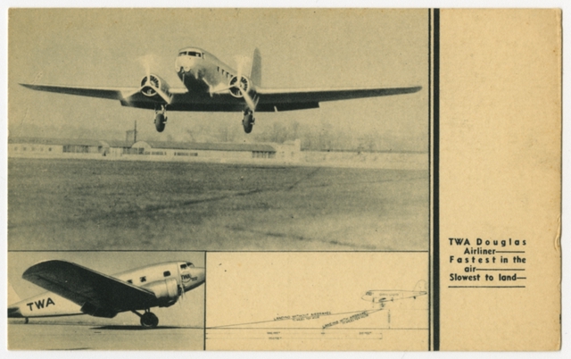 Postcard: Transcontinental & Western Air (TWA), Douglas DC-3