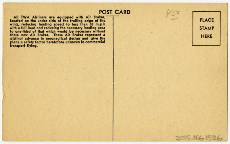 Image: postcard: Transcontinental & Western Air (TWA), Douglas DC-3