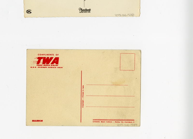 Image: postcard: TWA (Trans World Airlines), Lockheed Constellation