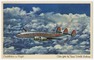 Image: postcard: TWA (Trans World Airlines), Lockheed Constellation