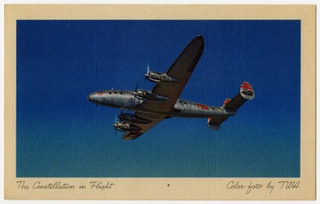 Image: postcard: TWA (Trans World Airlines), Lockheed Constellation