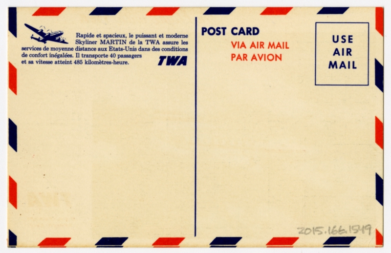 Image: postcard: TWA (Trans World Airlines), Martin 4-0-4, Lockheed Constellation