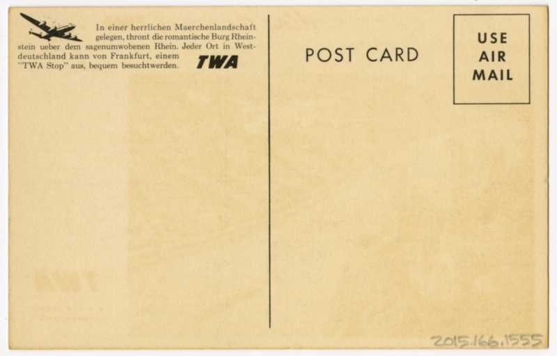 Image: postcard: TWA (Trans World Airlines), Lockheed Constellation, Germany