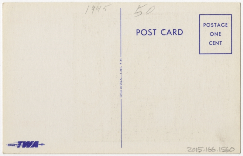 Image: postcard: TWA (Trans World Airlines), Philadelphia