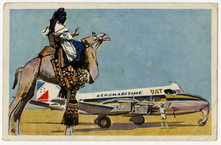 Image: postcard: Union Aeromaritime de Transport (UAT), de Havilland DH-114 Heron
