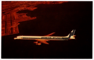 Image: postcard: Universal Airlines, McDonnell Douglas DC-8-61CF, San Francisco International Airport