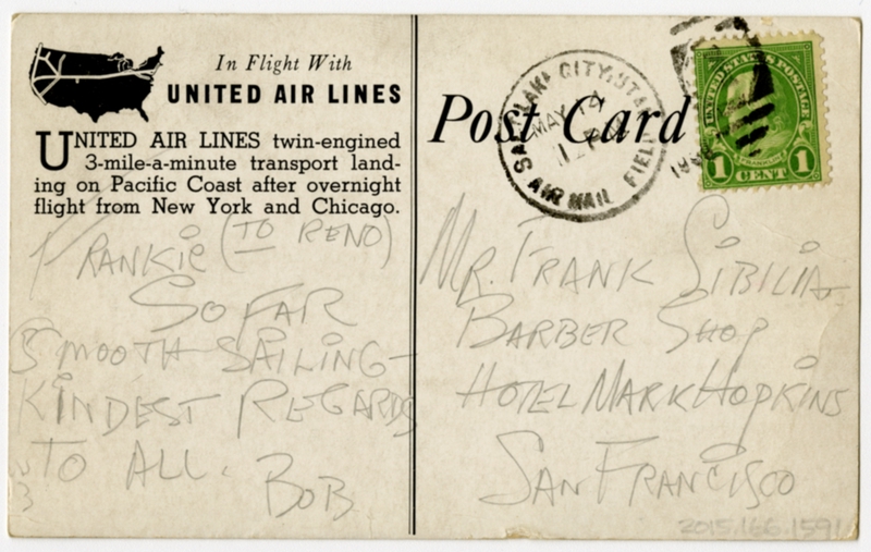 Image: postcard: United Air Lines, Boeing 247