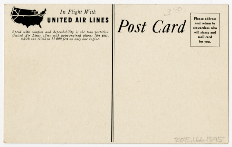 Image: postcard: United Air Lines, Boeing 247