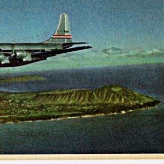 Image #1: postcard: United Air Lines, Boeing 377 Stratocruiser, Honolulu