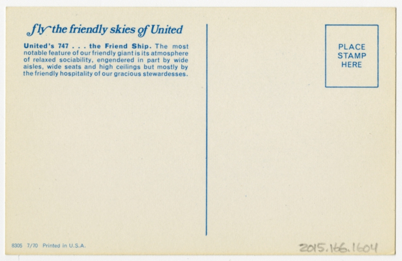 Image: postcard: United Air Lines, Boeing 747
