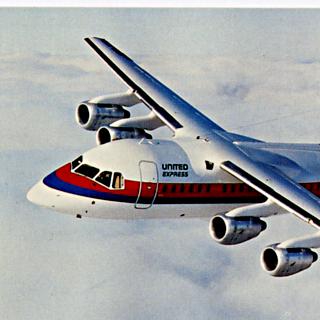 Image #1: postcard: United Express, British Aerospace BAe 146, Colorado