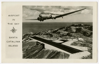 Image: postcard: United Air Lines, Douglas DC-3, Catalina Airport