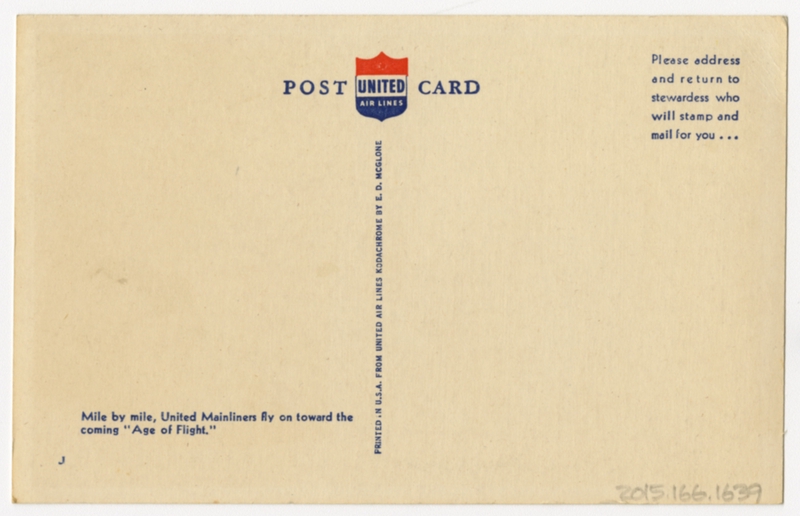 Image: postcard: United Air Lines, Douglas DC-3
