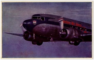 Image: postcard: United Air Lines, Douglas DC-3