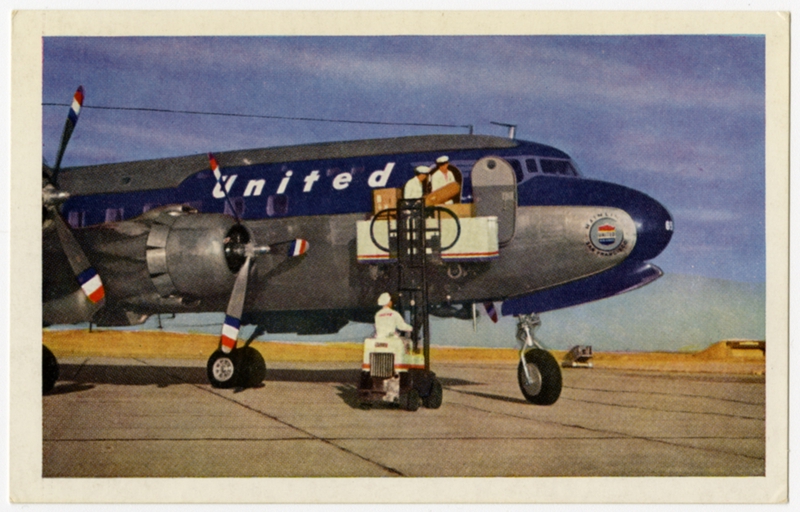 Image: postcard: United Air Lines, Douglas DC-6