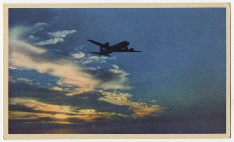Image: postcard: United Air Lines, Douglas DC-6