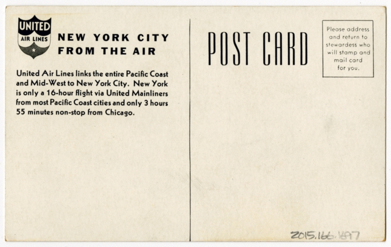 Image: postcard: United Air Lines, New York City