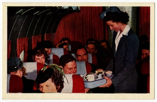 Image: postcard: United Air Lines, flight attendant