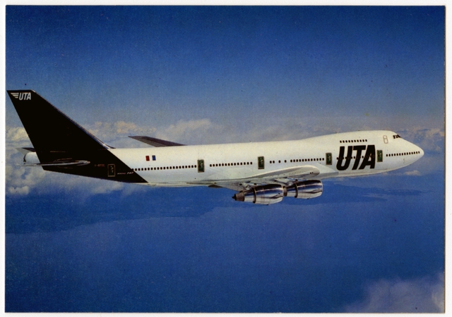 Postcard: UTA French Airlines, Boeing 747-200B