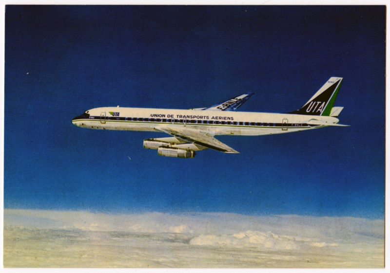 Image: postcard: UTA French Airlines, Douglas DC-8-62