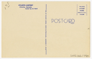 Image: postcard: Atlanta International Airport, Martin 4-0-4, Piedmont Airlines