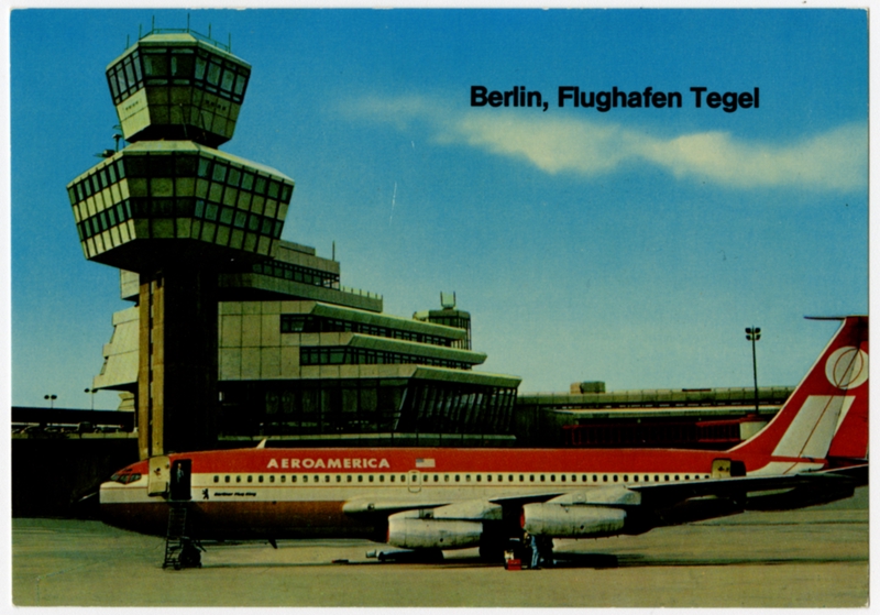 Image: postcard: Aeroamerica, Boeing 720, Berlin Tegel Airport