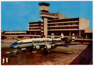Image: postcard: Bogota El Dorado International Airport, Avianca, Lockheed Constellation
