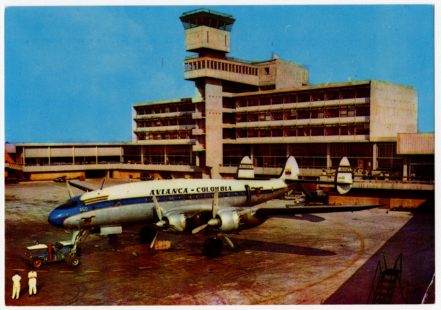 Postcard: Bogota El Dorado International Airport, Avianca, Lockheed Constellation