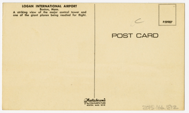 Image: postcard: Boston Logan International Airport, United Air Lines, Douglas DC-8