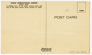 Image: postcard: Boston Logan International Airport, United Air Lines, Douglas DC-8