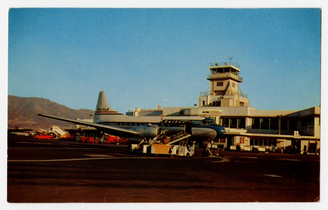 Postcard: Lockheed Air Terminal (Burbank), United Air Lines, Convair 240
