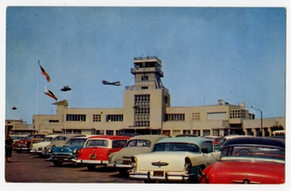Image: postcard: Douglas DC-3, Lockheed Air Terminal (Burbank)