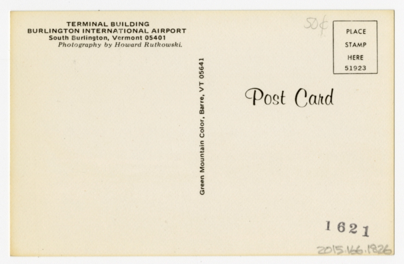 Image: postcard: Burlington International Airport, Douglas DC-9, Delta Air Lines