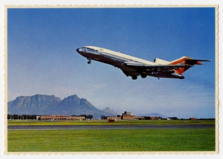 Image: postcard: Cape Town International Airport, Boeing 727, South African Airways (SAA)