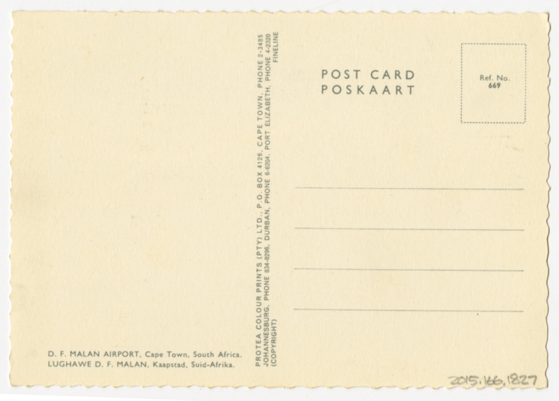 Image: postcard: Cape Town International Airport, Boeing 727, South African Airways (SAA)