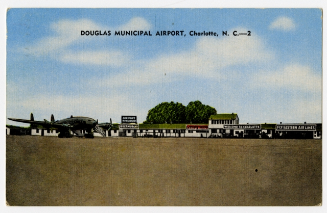 Postcard: Lockheed Constellation, Charlotte Douglas Municipal Airport