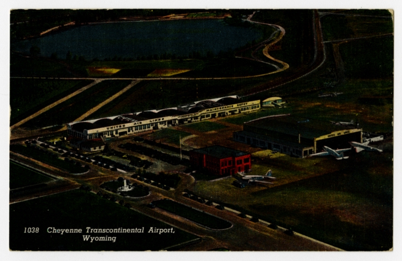 Image: postcard: Cheyenne Transcontinental Airport, Western Airlines