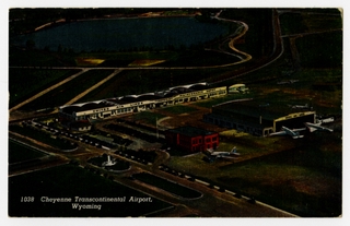 Image: postcard: Cheyenne Transcontinental Airport, Western Airlines