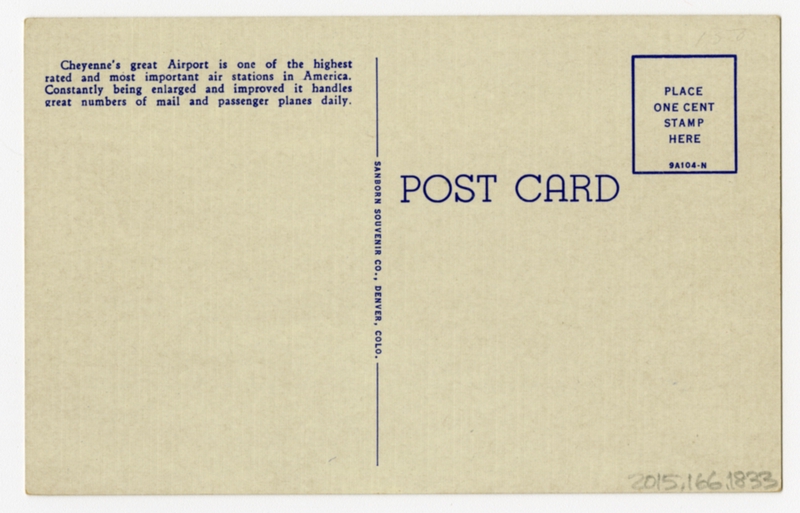 Image: postcard: Cheyenne Transcontinental Airport, Western Airlines