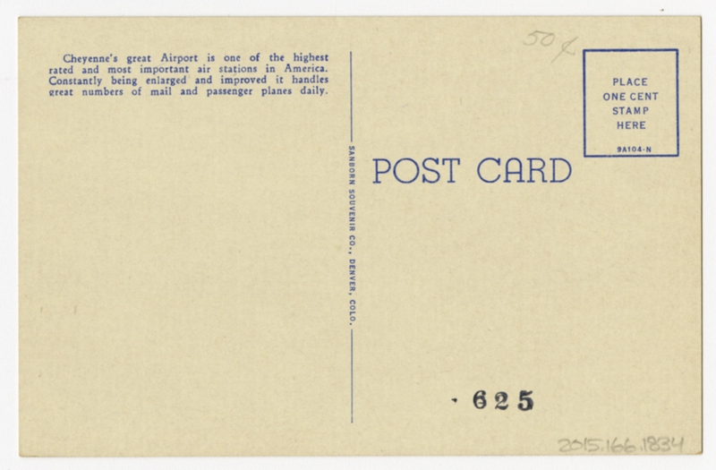 Image: postcard: Cheyenne Transcontinental Airport, Western Airlines