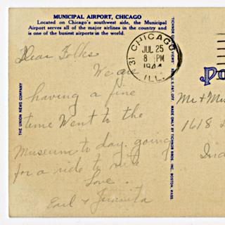 Image #2: postcard: Chicago Municipal Airport, Douglas DC-3