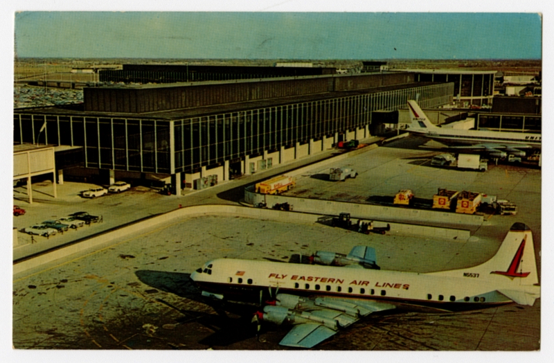 Image: postcard: Eastern Airlines, Lockheed Electra, Chicago O’Hare Airport