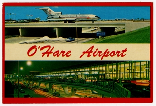 Image: postcard: American Airlines, Boeing 727, Chicago O’Hare Airport