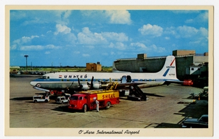 Image: postcard: Chicago O’Hare International Airport, United Air Lines, Douglas DC-7