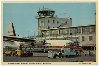 Image: postcard: NAC, Fairchild F-27, Christchurch International Airport (New Zealand)